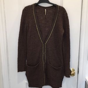 Free People Brown Textured Cardigan Size XS